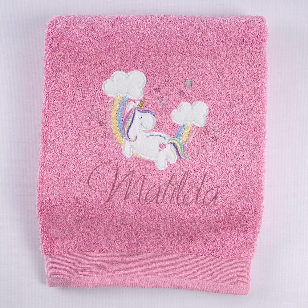 Toallas Personalizadas con Bordado Unicornio en las Nubes Nanetes - Nanetes #